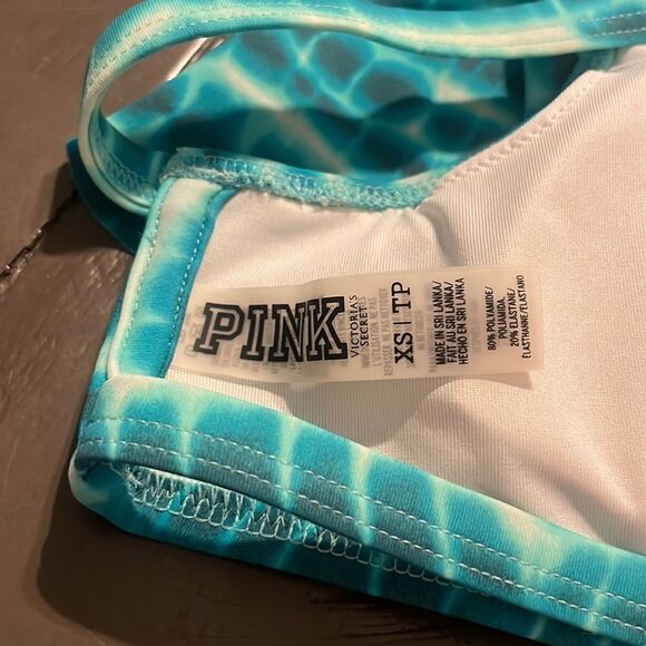 PINK Victoria’s Secret tie dye racerback flounce swim top SZ Xsmall - Picture 6 of 8